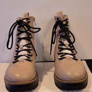 Women's Tan Lace-Up Boots